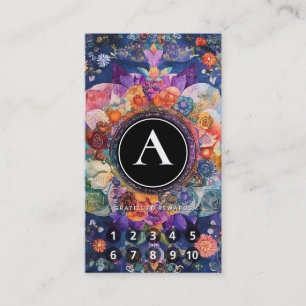 Garden in Motion Floral Mandala Design Business Card