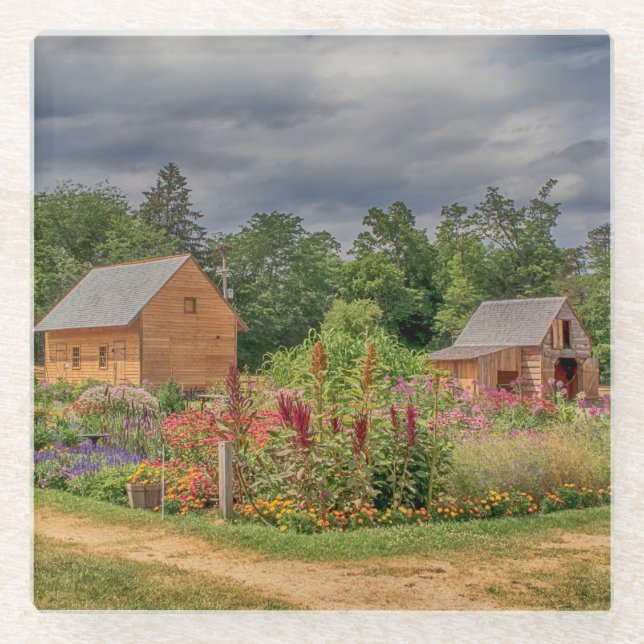 Garden in the Adirondacks Glass Coaster (Front)