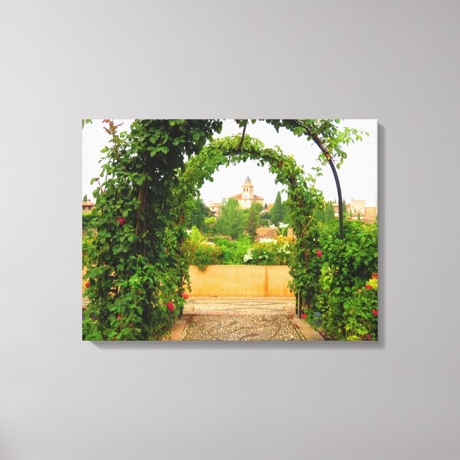 Garden in the Alhambra, Granada, Spain - Canvas Print (Front)