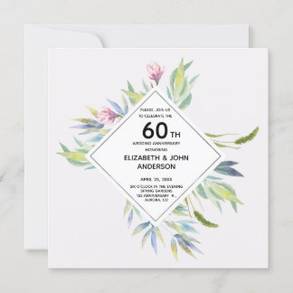 Garden in the Riviera 60th Wedding Anniversary Invitation