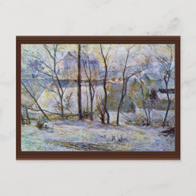 Garden In The Snow By Gauguin Paul (Best Quality) Postcard (Front)
