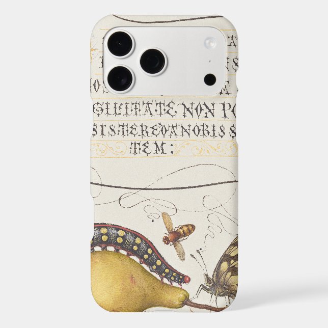 Garden Insects, Fly, Caterpillar, Pear, Centipede iPhone Case (Back)