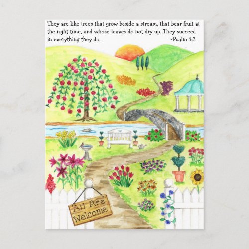 Garden Inspirational Postcard