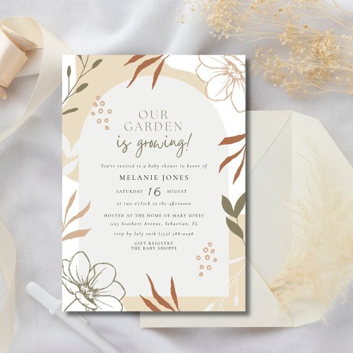 Garden is Growing Boho Floral Baby Shower Invitation