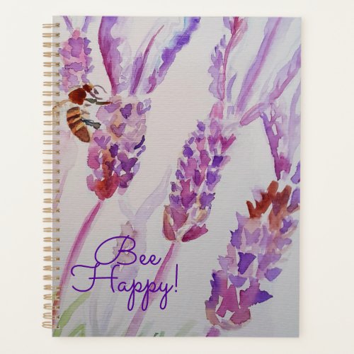 Garden Journal Lavender Bee Watercolour Notebook