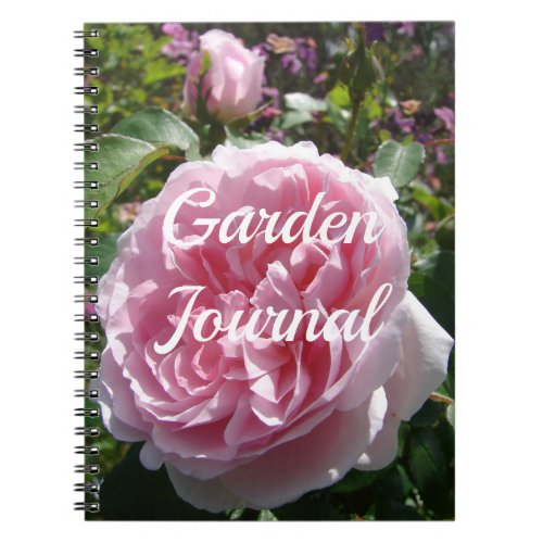 Garden Journal Pink Rose Floral Flowers Notebook