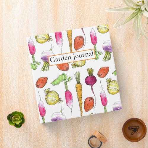 Garden Journal Root Vegetables Carrots Beets  3 Ring Binder