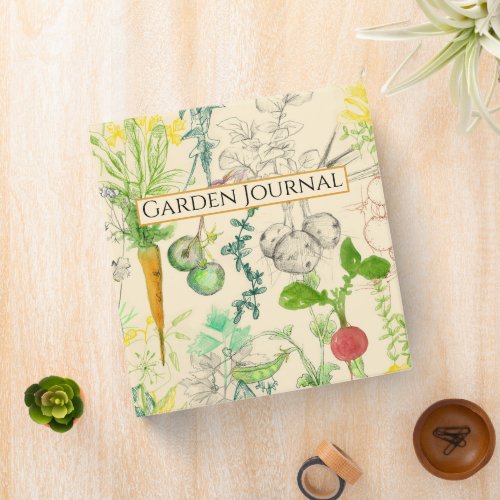 Garden Journal Vegetables Herbs Flowers 3 Ring Binder