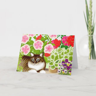 Garden Jungle Cat Card