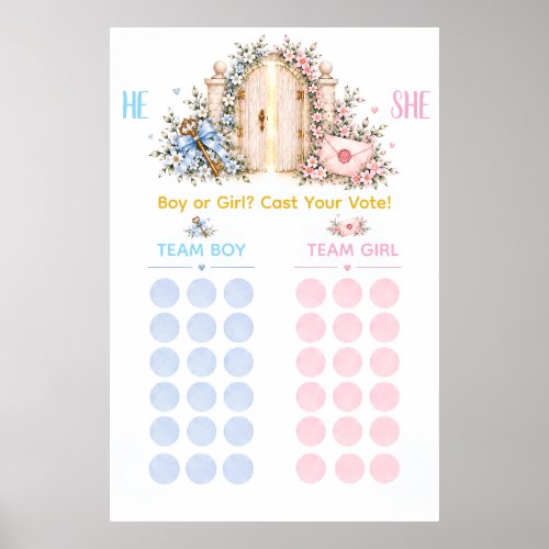 Garden Key envelope Gender Reveal Voting Sign