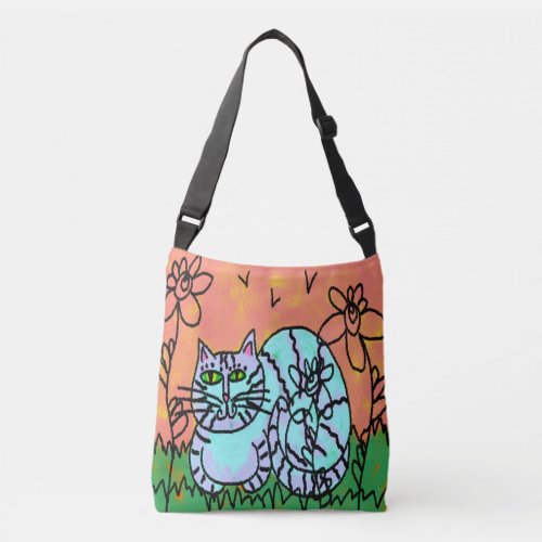 Garden Kitty Abstract Cat Art Tote Bag