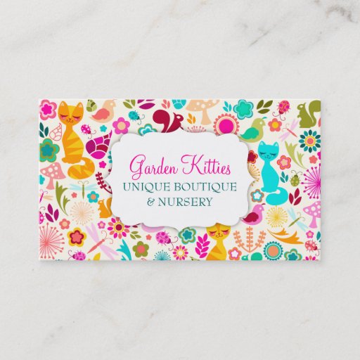 Customizable Garden Kitty Business Card Template