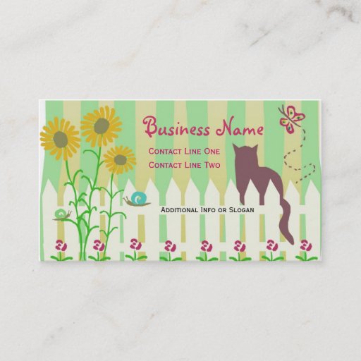 Customizable Garden Kitty Business Cards