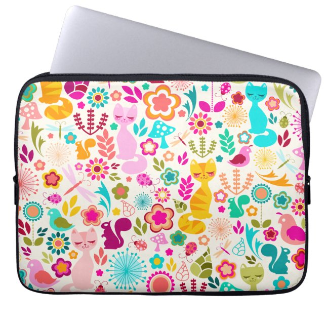Garden Kitty Laptop Sleeve (Front)