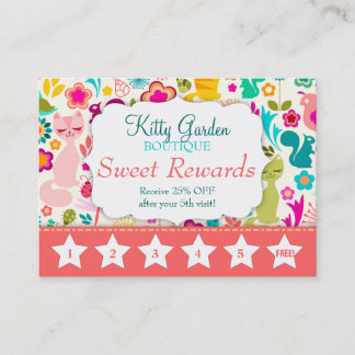 Garden Kitty Rewards Promo Loyalty Card