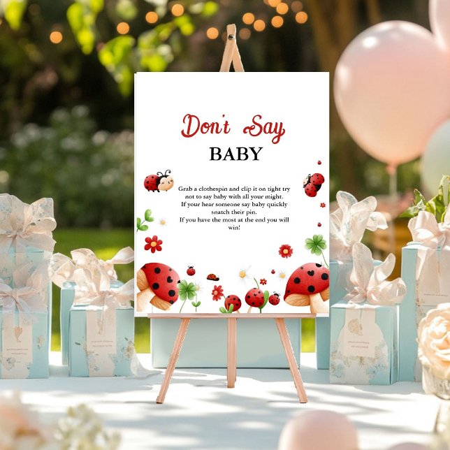 garden lady bug don't say baby baby Shower sign (Creator Uploaded)