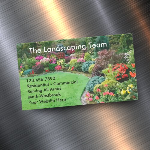 Garden Landscaping Services Business Card Magnet