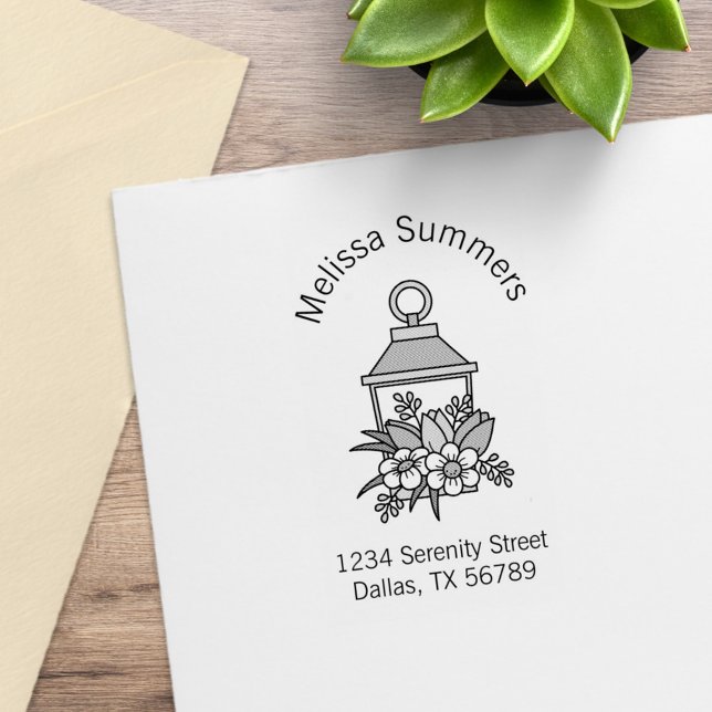 Garden Lantern Flowers Arch Address 5 Rubber Stamp (Creator Uploaded)