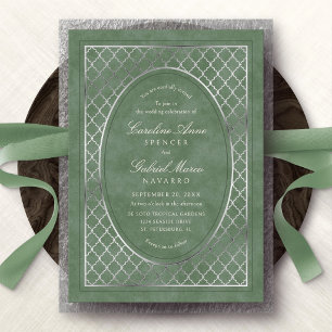 Garden Lattice Southern Wedding Foil Invitation