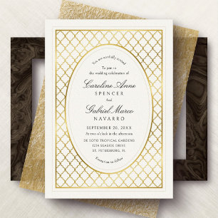 Garden Lattice Southern Wedding Foil Invitation
