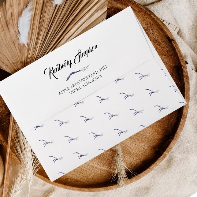 Garden Lavender Elegant Modern Rustic Wedding  Envelope (Creator Uploaded)