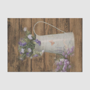 garden lavender rustic country barn wood tissue paper