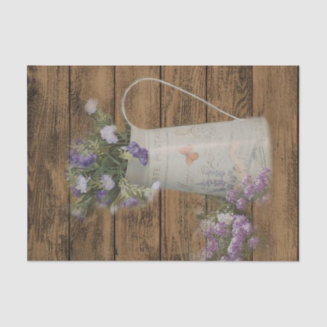 garden lavender rustic country barn wood tissue paper (Front)