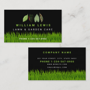 Garden Lawn Care Landscaping Leaves Business Logo Business Card