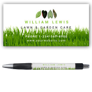 Garden Lawn Care Landscaping Leaves Business Logo Pen