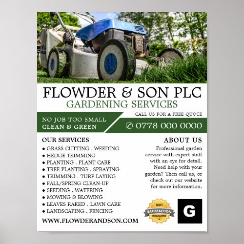 Garden Lawn_Mower Garden Service Horticulturist Poster