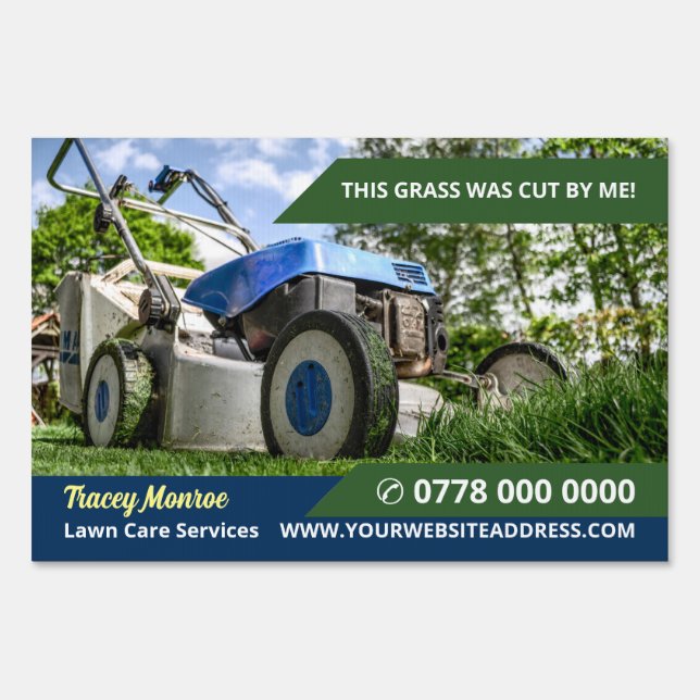 Garden Lawn-Mower, Lawn Care Services Advertising Sign (Front)