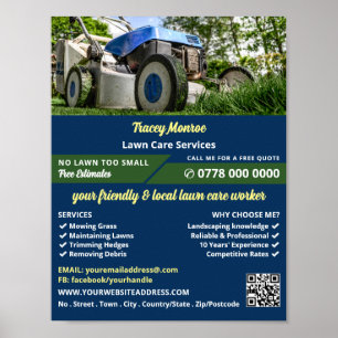 Garden Lawn-Mower, Lawn Care Services Poster