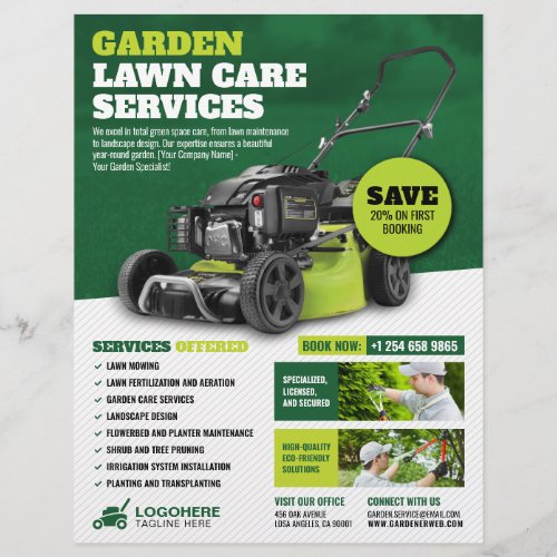 Garden Lawn Mowing Lawn Care Services  Flyer