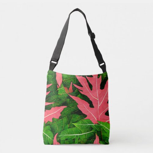 Garden Leaves Autumn Pattern Crossbody Bag