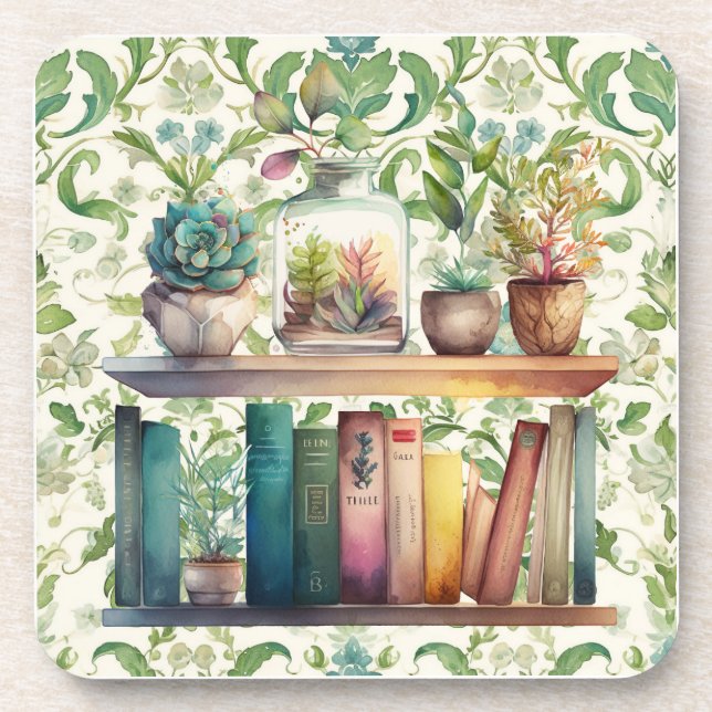 Garden Library  Beverage Coaster (Front)
