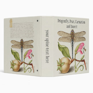 Garden life, Dragonfly, Pear, Carnation and Insect 3 Ring Binder