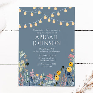 Garden Lights and Wildflowers Retirement Party Invitation