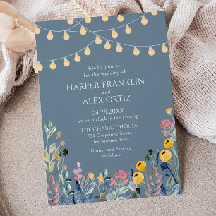 Garden Lights and Wildflowers Wedding Invitation