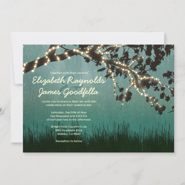 Garden Lights Wedding Invitations (Front)