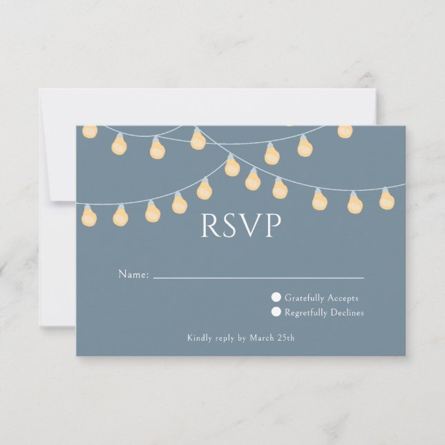 Garden Lights Wedding RSVP Cards (Front)