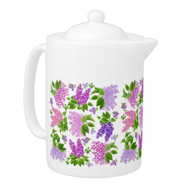 Garden Lilac Flowers Teapots (Left)