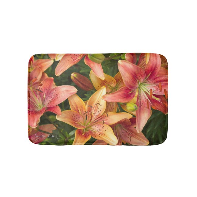 Garden Lilies Bathroom Mat (Front)