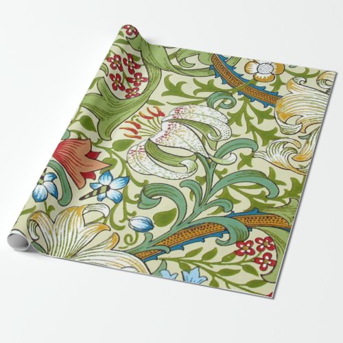 Garden Lily William Morris Fine Vintage Floral Wrapping Paper