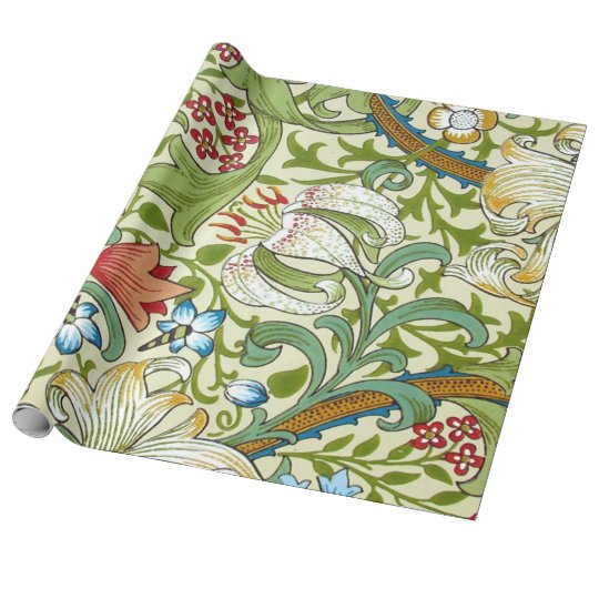 Garden Lily William Morris Fine Vintage Floral Wrapping Paper | Zazzle.com