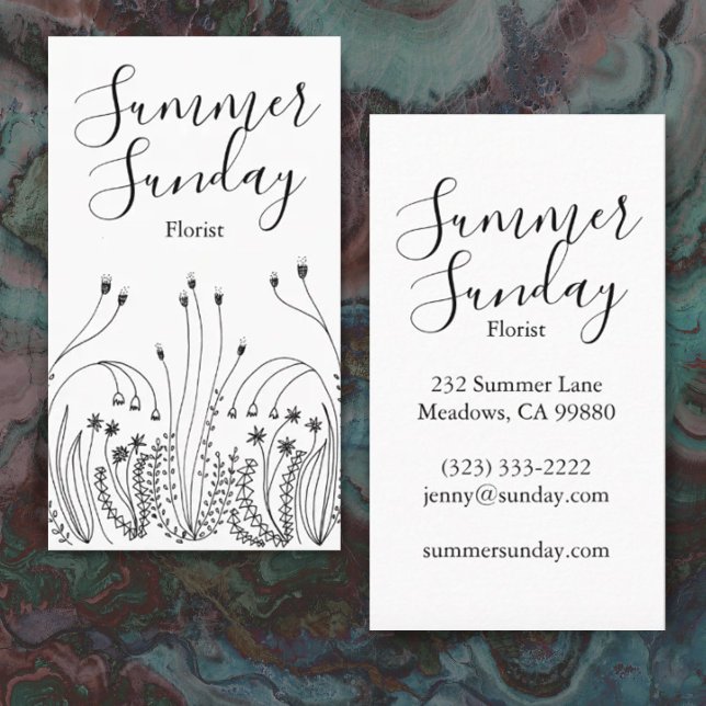 Garden Line Art Florist Landscaper Business Card (Creator Uploaded)