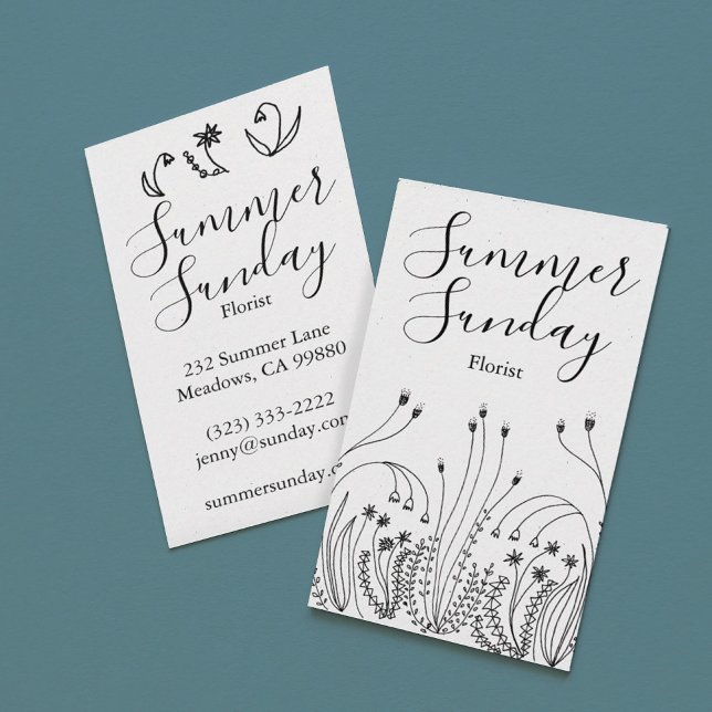 Garden Line Art Florist Landscaper Business Card (Creator Uploaded)