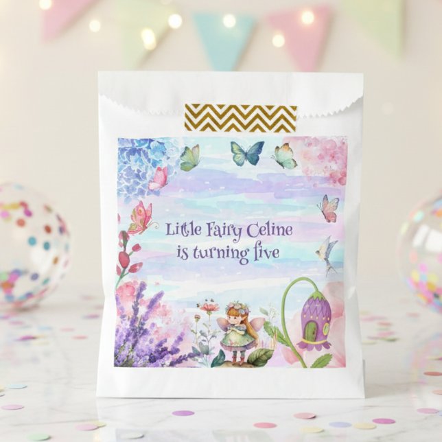 Garden little fairy birthday  favor bag (Creator Uploaded)
