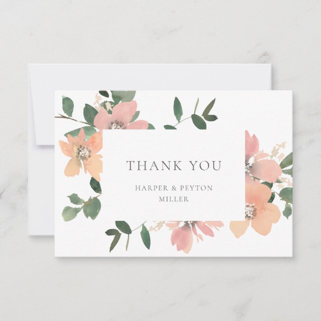 Garden Love Flat Thank You Card (Front)