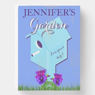 Garden "Love grows here!" Birdhouse For Her Wooden Box Sign