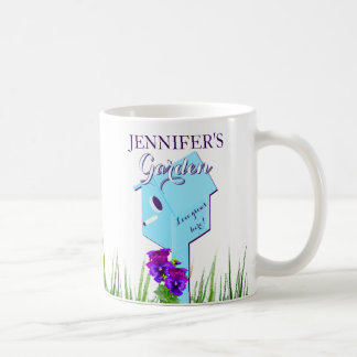 Garden "Love grows here!" Birdhouse Pansies Coffee Mug